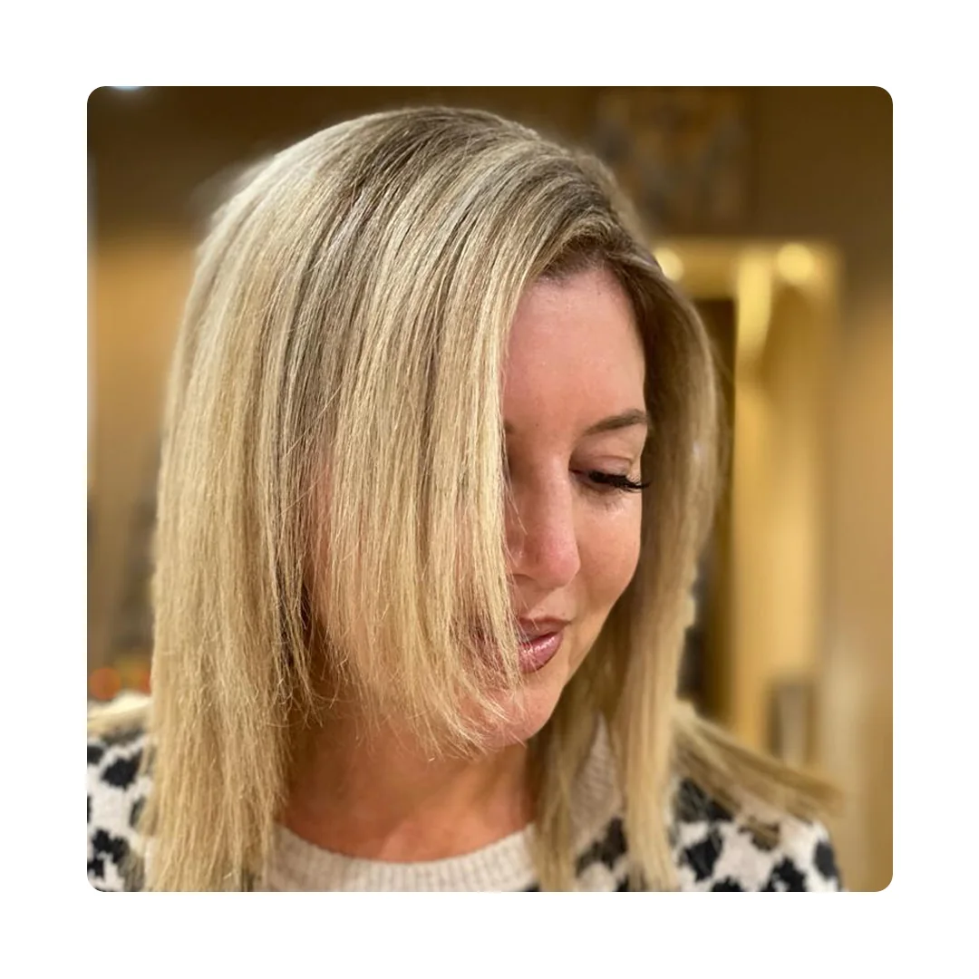 Soft dimensional blonde hair