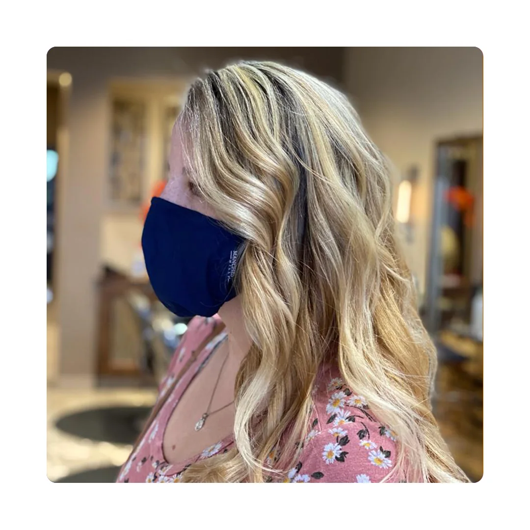 Face-framing blonde hair color