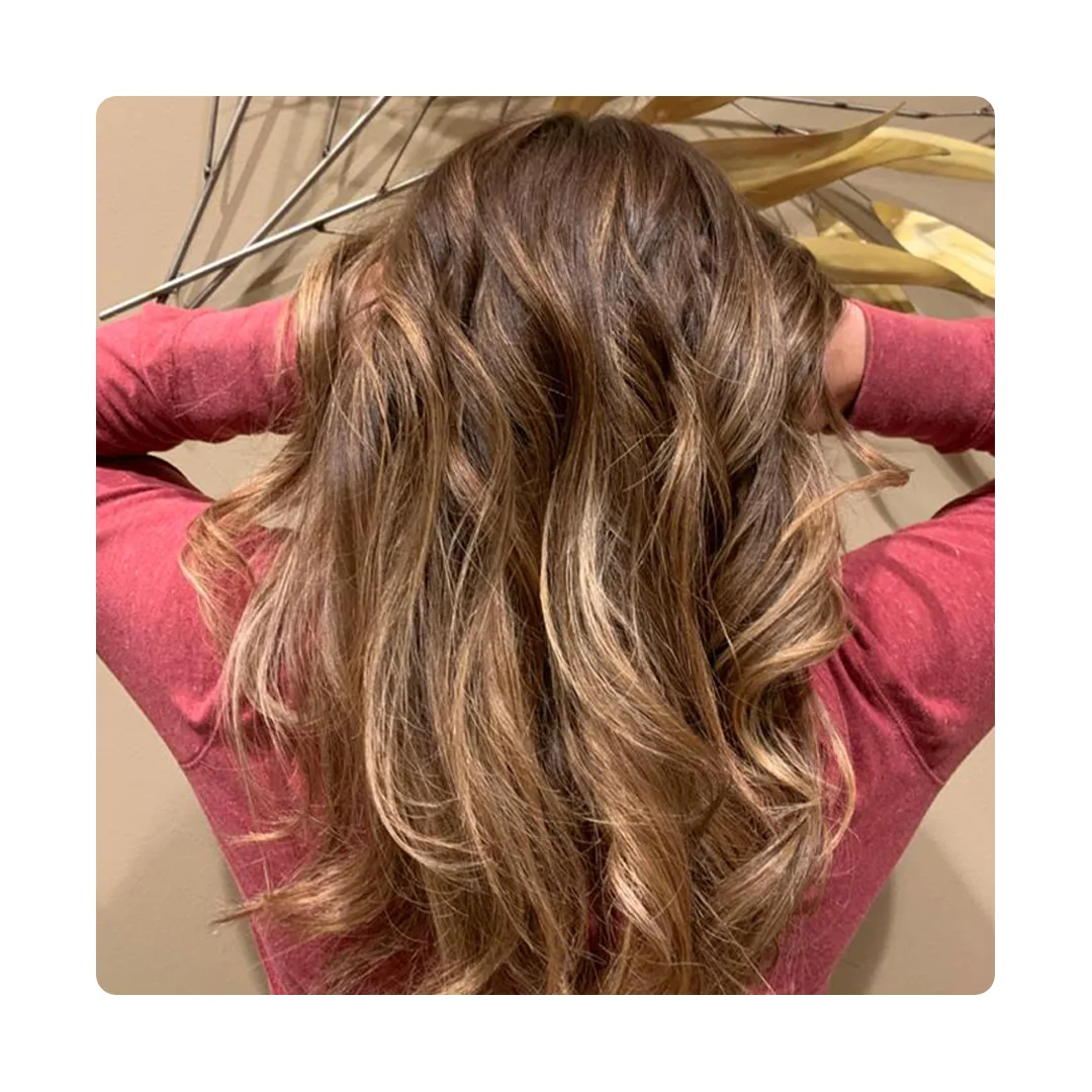 Warm dimensional brunette hair