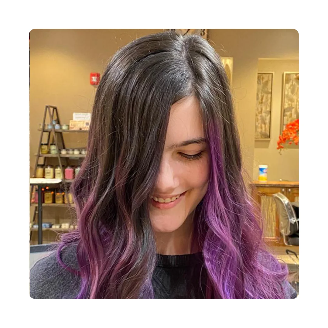 Vivid purple hair color